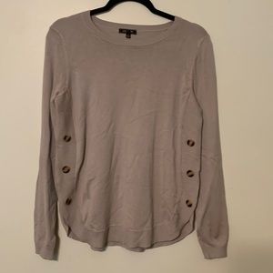 Lety & Me Size M Taupe Beige Side Button Blouse